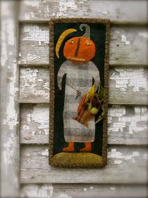 ~ Seeing the past through the eye of a needle... "Primsical" Folk Art & Needlework with a nod to a simpler time. Notforgotten Farm, Art Fil, Primitive Pumpkin, Primitive Quilts, Wool Felt Projects, Primitive Patterns, Wool Applique Patterns, Felted Wool Crafts, Wool Quilts