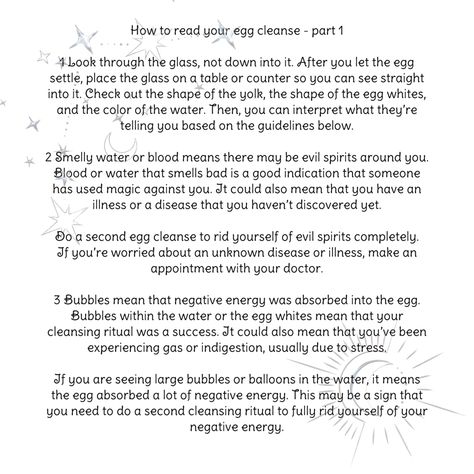 Egg Cleanse Reading Meaning, Egg Cleansing Reading Meanings, Egg Cleansing Reading, Cleanse Meaning, Witchy Practices, Egg Cleanse, Spell Ideas, Crystals For Luck, Witch Tips