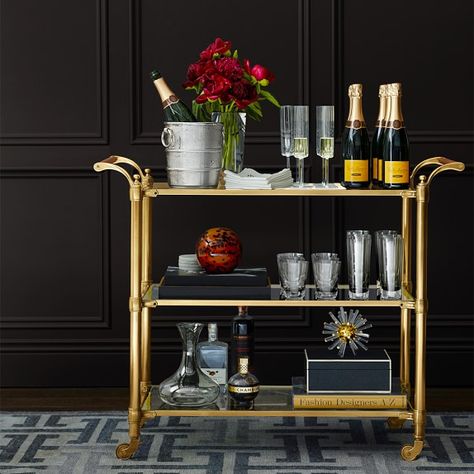 Vintage bar cart styling