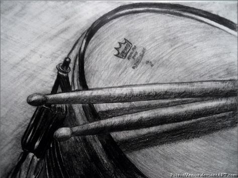 Marching Snare Drum A Pencil, Pencil Drawing, Drums, Pencil