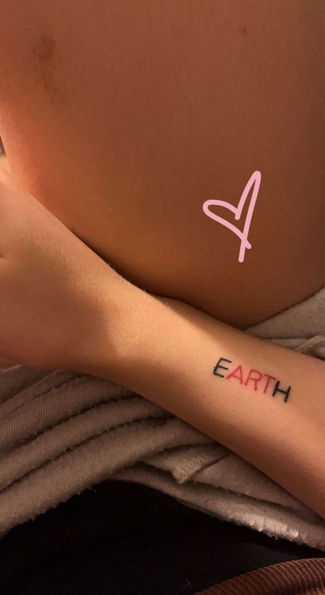 Tattoo Ideas Earth Nature, Earth Word Tattoo, Earthy Small Tattoo, Earth Tattoos Simple, Nature Lover Tattoo Small, Tattoos Nature Earthy, Earth Art Tattoo Word, Earthcore Tattoos, Down To Earth Tattoo Ideas