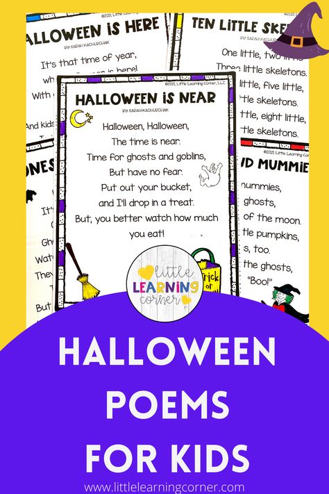 Halloween Poems for Kids | songs and rhymes that are funny, scary, and not scary for kids in prek, kindergarten, first, and second grade #poemsforkids #halloween Spider Facts For Kids, Halloween Poems For Kids, Scary Poems, Rhyming Kindergarten, Kindergarten Autumn, Funny Poems For Kids, Halloween Rhymes, Scary And Funny, Pumpkin Poem