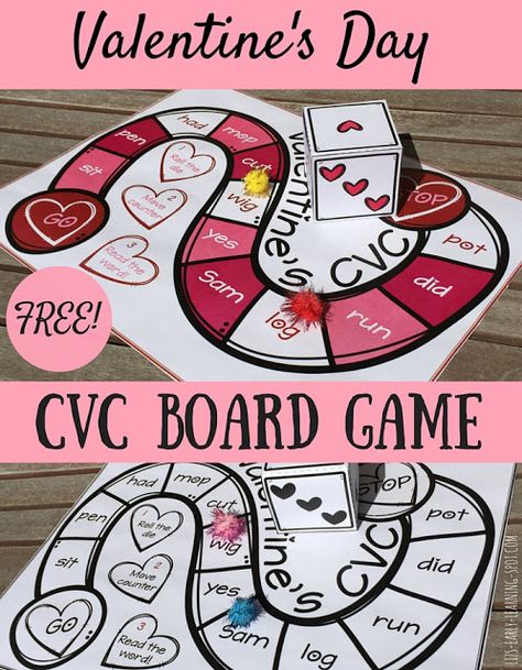 A Fun Valentine's Day Center Activity - Classroom Freebies Valentijnsdag Quotes, Kindergarten February, February Classroom, Kindergarten Valentines, Cvc Activities, February Ideas, Classroom Freebies, Valentine's Day Games, Preschool Valentines