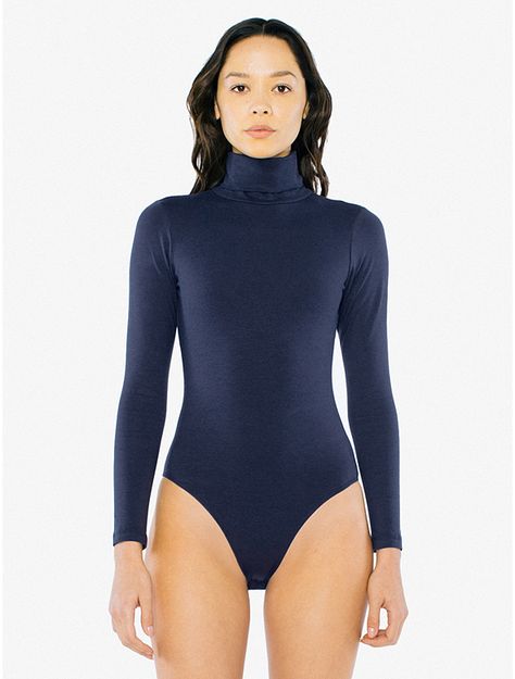 Cotton Spandex Turtleneck Bodysuit | American Apparel American Apparel Bodysuit, Scoop Back Bodysuit, Zentai Suit, Wholesale T Shirts, Turtleneck Bodysuit, Classic Style Women, Wholesale Clothing, Long Sleeve Bodysuit, American Apparel