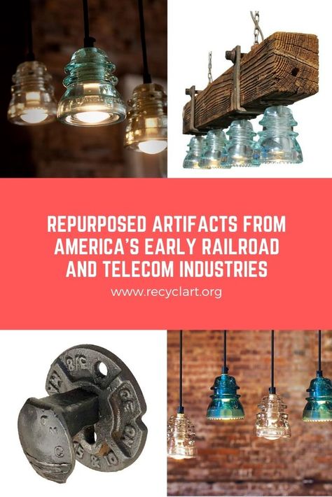 Bright Ideas For Industrial Discards: Repurposed Artifacts From America’s Early Railroad and Telecom Industries https://www.recyclart.org/bright-ideas-for-industrial-discards-repurposed-artifacts-from-americas-early-railroad-and-telecom-industries/ Insulators Repurposed, Pan Hanger, Insulator Lights, Recycling Projects, Recycling Crafts, Reuse Ideas, Industrial Diy, Diy Outdoor Lighting, Lighting Diy