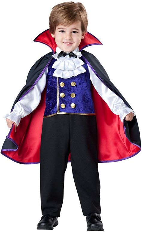 Pin for Later: 169 Warm Halloween Costume Ideas That Won't Leave Your Kids Freezing Vampire Costume Vampire Costume ($40) Toddler Vampire Costume, Boys Vampire Costume, Vampire Costume Kids, Kid Dracula, Fantasia Dress, Toddler Fancy Dress, Halloween Parejas, Halloween Infantil, Vampire Costumes