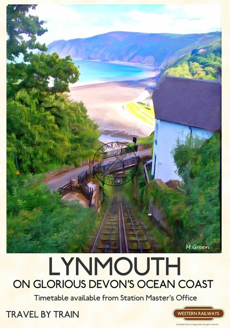 Fred Taylor, Holiday Posters, Cliff Hotel, Devon Beach, Modern Posters, Devon Coast, Lake District England, Train Posters, Transportation Poster