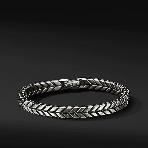 Bracelets Chevron, Chevron Bracelets, Unique Gold Wedding Rings, Unique Mens Bracelet, Masculine Jewelry, Silver Bracelet Designs, Luxury Bracelets, David Yurman Mens, Mens Chain Bracelet