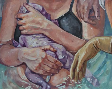 Birth Project Gallery – Amanda Greavette Birth Art, Pregnancy Art, Water Birth, Doctor's Office, Consciousness Art, Home Birth, Hello Baby, Baby Art, Mother And Baby