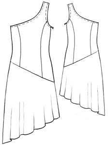 FREE PATTERN - Dress with Asymmetrical Hem - by Modern Sewing Patterns and brought to you by www.feedourlife.blog Asymmetrical Dress Pattern, Prom Dress Pattern, Sewing To Sell, Free Dress, Dress Patterns Free, Skirt Patterns Sewing, Free Dresses, How To Make Clothes, Clothes Crafts