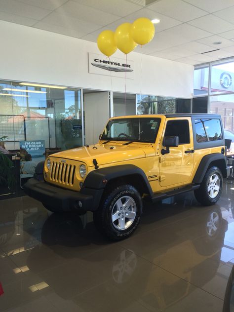 Jeep Wrangler 2 Door Sport, Baha Yellow - Heartland Chrysler Jeep Dodge Chullora Yellow Jeep Wrangler, Yellow Jeep, Jeep Jeep, Dream Cars Jeep, Jeep Lover, Car Goals, Jeep Dodge, Chrysler Jeep, Jeep Cars