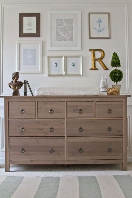 37 IKEA Hemnes Dresser Decor And Hack Ideas Ikea Baby Nursery, Ikea Hemnes Hack, Ikea Hemnes Dresser, Hemnes Dresser, Classic Dressers, Nursery Changing Table, Dresser Ideas, Ikea Dresser, Changing Table Dresser