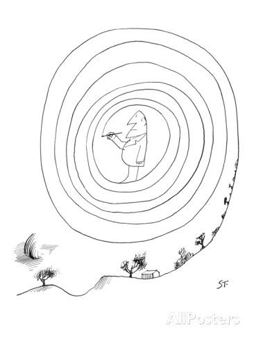 Man has drawn himself inside of a swirl. - New Yorker Cartoon Premium Giclee Print by Saul Steinberg at AllPosters.com Saul Steinberg, New Yorker Cartoons, Drawing Cartoon Characters, Cartoon Posters, Cartoon Man, Guy Drawing, The New Yorker, Doodle Drawings, Drawing Tips