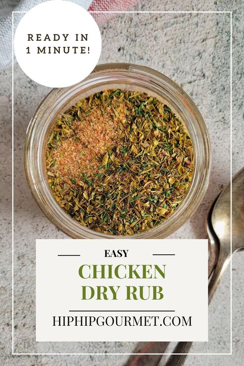 seasoning for chicken in a jar with two spoons Mediterranean Chicken Dry Rub, Best Dry Rub For Chicken, Best Chicken Seasoning Spices, Chicken Spice Rub Recipes, Roast Chicken Rub Recipes, Roast Chicken Spice Rub, Dry Rub Seasoning Recipes, Chicken Spices Rub, Greek Chicken Rub