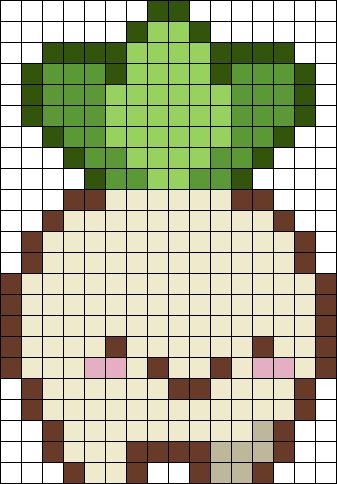 Lotr Perler Bead Patterns, Perler Bead Patterns Plants, Pixel Art For Boys, Pixel Beads Pattern, Perler Beads Characters, Pixel Art Pattern Ideas, Pearled Beads Pattern, Cute Pixel Art Kawaii, Kawaii Perler Bead Patterns