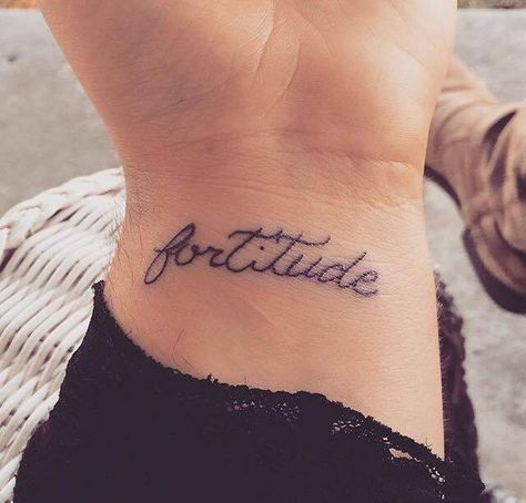 Fortitude Tattoo Fortitude Tattoo, Sister Tats, Tattoo Words, Sister Tat, Tasteful Tattoos, Tat Ideas, Chest Tattoo, Piercing Tattoo, Tattoos And Piercings