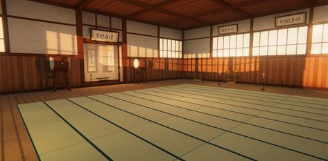 Japanese Dojo Design, Japanese Dojo Aesthetic, Dojo Aesthetic, Dojo Interior, Dojo Background, Dojo Decor, Japanese Dojo, Lmk Oc, Dojo Design