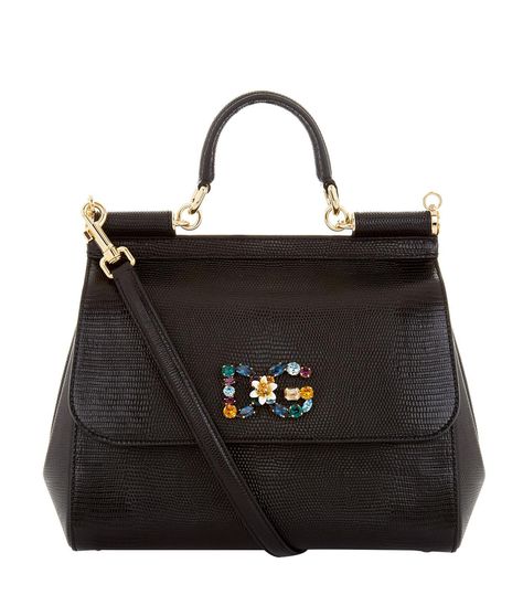 Sicily Shoulder Bag - Black - Dolce & Gabbana Shoulder bags Dg Logo, Shoulder Bags For Women, Luxury Department Store, Black Bag, Luxury Beauty, Sicily, Department Store, Handbag Accessories, Harrods