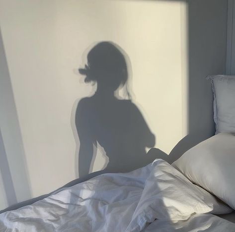 White Sheets, The Shadow, We Heart It, A Woman, Bed, Wall, White, Instagram