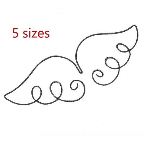 Machine embroidery design. Angel wings Embroidery Angel, Wings Embroidery, Fabric Angel, Angels Wings, Angel Wings Design, Wing Design, Sweet Paper, Baby Frame, Tile Wall Art