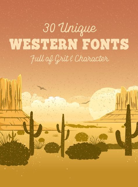 30 Unique Western Fonts Full of Grit & Character It’s no wonder that old style Western fonts are still in great demand today. Not just when you want to evoke that ol’ Wild West feel, but also when you need your designs to stand out. Whether you’re working on branded posters or custom logos, trust on Western fonts to save the day. #westernfont #font #ad Western Script Font, Western Typography Design, Western Canva Fonts, Western Packaging, Western Lettering, Western Graphic Design, Western Typography, Livestock Branding, Western Logo