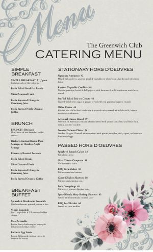 Catering Menu Templates That Are Easy To Customize - MustHaveMenus Banquet Menu Ideas, Catering Menu Design, Breakfast Menu Design, Book Notion, Cocktail Book Design, Brunch Catering, Breakfast Catering, Gourmet Catering, Menu Simple