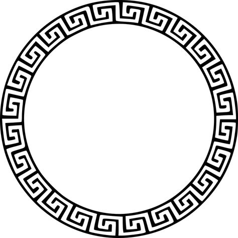 Greek City-States, Circle, Greek Circle, Decor Black And White Symbols, Zeus Tattoos, Tato Lingkaran, Greek Circle, Logo Moto, Taco Design, Spartan Tattoo, Greek Pattern, Marquesan Tattoos