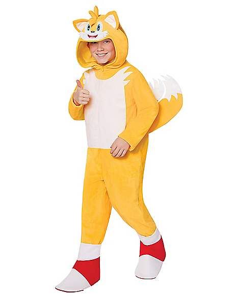 Kids Tails One Piece Costume - Sonic the Hedgehog - Spirithalloween.com Tails Costume Sonic, Sonic Costumes, Sonic Costume, One Piece Costume, Fox Tails, Halloween Spirit Store, Dr Eggman, Jumpsuit Costume, Ready To Race