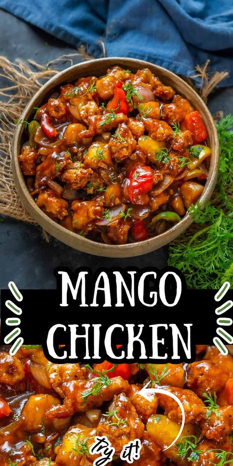 Mango Chicken Recipes, Homemade Chinese Food, Mango Chicken, Mapo Tofu, Chinese Cooking Recipes, Läcker Mat, Chinese Cooking, Chicken Dishes Recipes, Asian Cooking