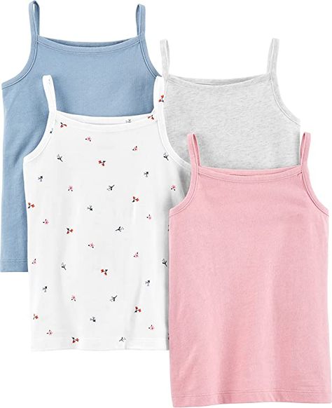 Amazon.com: Simple Joys by Carter's Girls' Tank Tops, Pack of 4, Pink/Blue Heather, 4 : Clothing, Shoes & Jewelry Kids Tank Top, Blow Pops, Farm Kids, Cami Shirt, Pink Bedrooms, Simple Joys, Carters Girl, Maria Clara, Accessories Packing