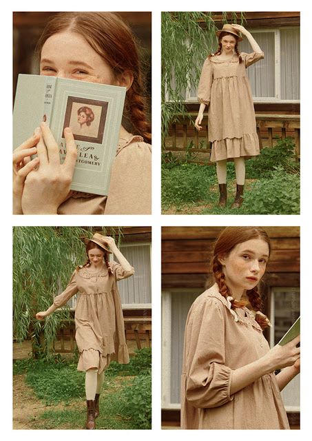 Anne Of Green Gables Outfit Inspiration, Anne Of Green Gables Style, Anne Of Green Gables Fashion, Anne Of Green Gables Aesthetic Clothes, Anne Of Green Gables Photoshoot, Anne Of Green Gables Outfit, Anne Green Gables, Ullala Pajamas, Ann Of Green Gables Illustration