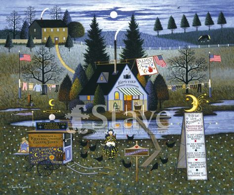 Know It All!, a traditional puzzle - Stave Puzzles Arte Naive, Charles Wysocki, Naïve Artist, Custom Framed Art, Americana Art, Arte Folk, Illustration Noel, Primitive Folk Art, Know It All