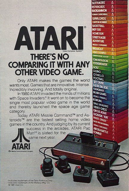 Atari 2600 ad, 1981 (wish there could still be good old fashioned video games like these) Old Posters, Atari Games, Vintage Video Games, New Retro Wave, Atari 2600, Retro Videos, Old Computers, Retro Ads, Retro Video Games