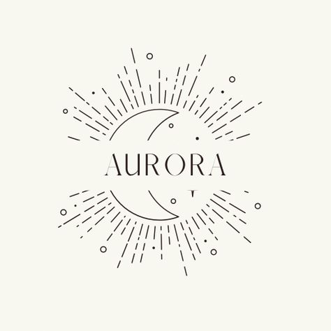 Aurora Tattoo Name, Aurora Tattoo Ideas, Aurora Name, Aurora Logo, Aurora Goddess, Aurora Tattoo, Kids Tattoo, Esthetician Marketing, Food Poster Design