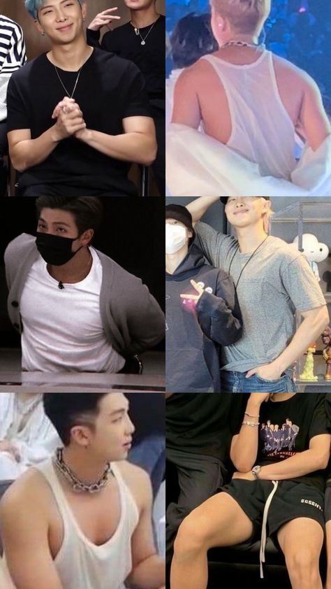 Namjoon Sweatpants, Rm Sweaty, Namjoon Chest Muscles, Kim Namjoon Muscles, Namjoon Body Proportion, Namjoon Thick, Namjoon Shirtless Pics, Namjoon Body Pic, Namjoon Hickey