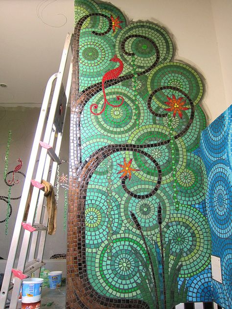 Stairwell Window, Walls Quotes, Mosaic Tree, Bathroom Mosaic, Mosaic Windows, Mosaic Bathroom, Mosaic Murals, Mosaic Madness, Room Walls