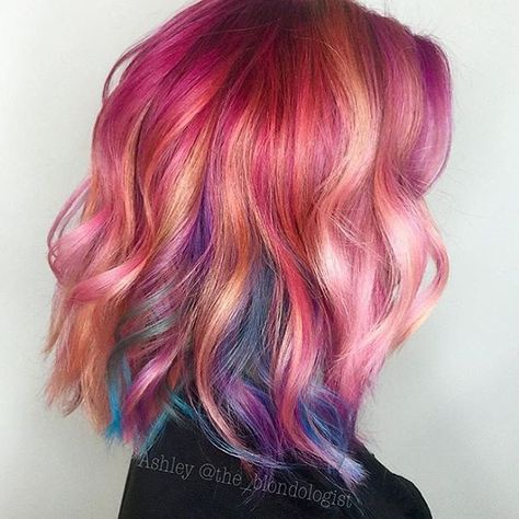 Pink And Teal Hair, Colored Short Hair, Hair Color Combinations, Teal Hair Color, Womenswear Shoes, Rainbow Hair Color, Teal Hair, Bright Hair, Unicorn Hair