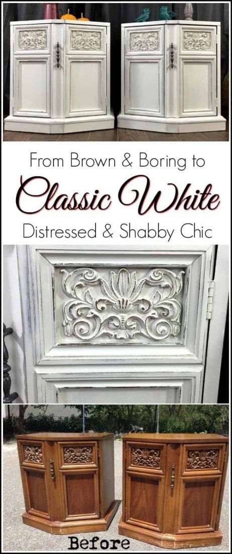 Commode Shabby Chic, Shabby Chic Furniture Diy, Muebles Shabby Chic, Vintage Tables, Paint White, Estilo Shabby Chic, Living Vintage, Shabby Chic Living, Shabby Chic Room