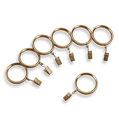 Curtain Clip Rings, Acrylic Curtain Rods, Bronze Curtain Rods, Clips Rings, Hang Curtains, Curtain Rings With Clips, Steel Curtain, Gold Curtains, Curtain Clips