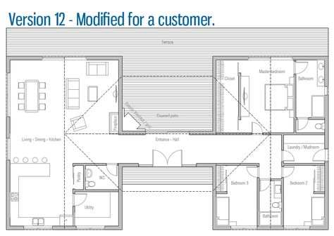 house design house-plan-ch339 57 Dogtrot House Plans Layout, Dog Trot Floor Plans, Dogtrot House Plans, Dogtrot House, Dog Trot House Plans, Dog Trot House, Circle House, Camp House, Barndominium Plans