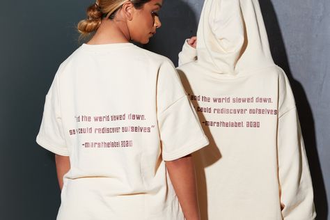 "And the world slowed down so we could rediscover ourselves" Oversized Tee & Hoodie in Nude #OversizedTee #OversizedHoodie #NudeLougewear #Mars The Label Mars The Label, Joggers Womens, Womens Loungewear, Oversized Tee, Oversized Tshirt, The Label, Mars, Shopping Outfit, Graphic Sweatshirt