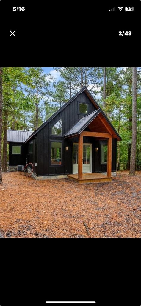 Lake Aesthetics, Black Cabin, Lake Cabin, Wood Accent, Where The Heart Is, Cabin, Lake, Wood, Blue