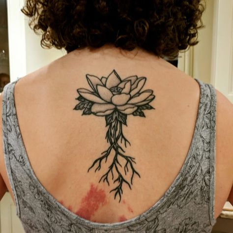 Lotus Flower With Roots Tattoo, Lotus With Roots Tattoo, Flower Tattoo With Roots, Flowers With Roots Tattoo, Flower Roots Tattoo, Flower With Roots Tattoo, Tattoos Representing Strength, Flower Roots, Tree Roots Tattoo