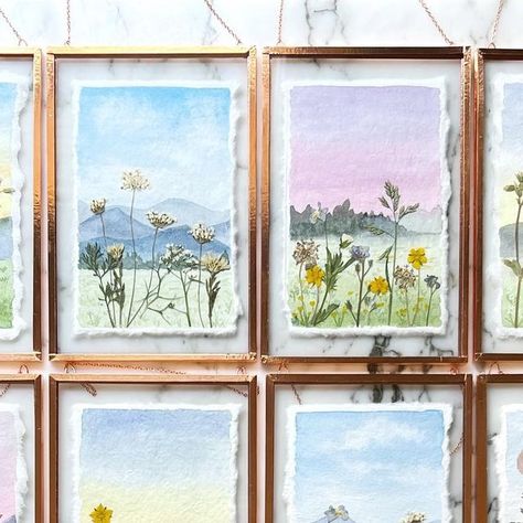 Watercolor And Pressed Flowers, Dried Flower Watercolor, Pressed Flower Art Bouquet, Large Pressed Flower Wall Art, Pressed Flower Art Picture Frames, Pressed Flowers Frame, Pressed Flower Clear Frame, Dried And Pressed Flowers, Clear Frames