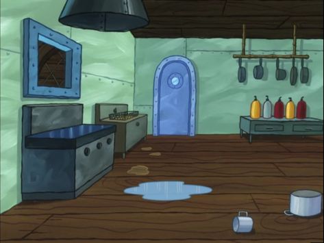 Krusty Krab Kitchen, Spongebob Landscape Wallpaper, Spongebob Background Landscape, Krusty Krab Inside, Spongebob Kitchen, Spongebob Decor, Spongebob Stills, Spongebob Aesthetic, Spongebob Background