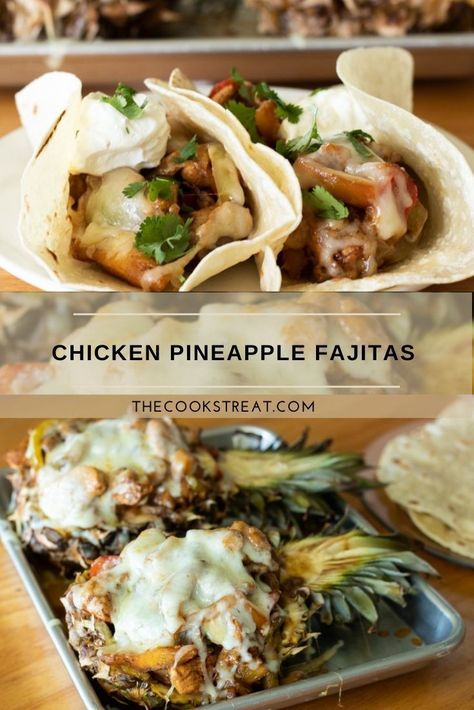 Pineapple Fajitas, Chicken Pineapple, Pineapple Recipes, Pineapple Chicken, Mexican Chicken, Treat Recipes, Chips And Salsa, Chicken Fajitas, Cooking Together