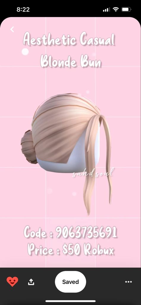 Blonde Bun, Code Roblox, Roblox Codes, Roblox Roblox, Blonde, Coding, Quick Saves