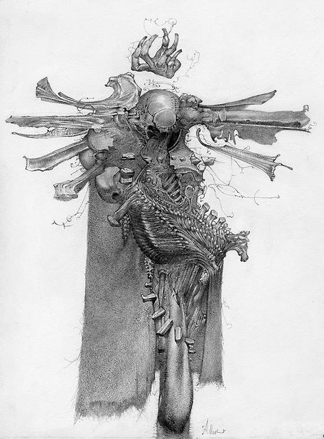 Allen Williams Returns With ‘The Hidden Light’ | Hi-Fructose Magazine Allen Williams, Hidden Light, Graphisches Design, White Artwork, Cosmic Horror, Pencil Art Drawings, Arte Fantasy, Creature Concept, Creature Design