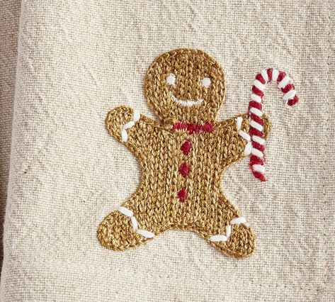 Gingerbread Embroidery, Embroidered Stocking, Christmas Cocktail Party, Hanukkah Decorations, Christmas Cocktail, Embroidered Christmas, Embroidered Napkins, Dream Studio, Christmas Napkins