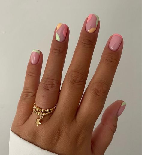 Short Nail Sets, Cute Short Nail Sets, Cute Short Nail Designs, Cute Short Nails, Nude Nail Designs, Casual Nails, Nail Sets, Cute Gel Nails, Short Nail